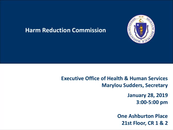 harm reduction commission