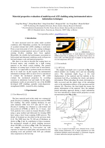 Material properties evaluation of multi-layered ATF cladding using instrumented micro-  indentation