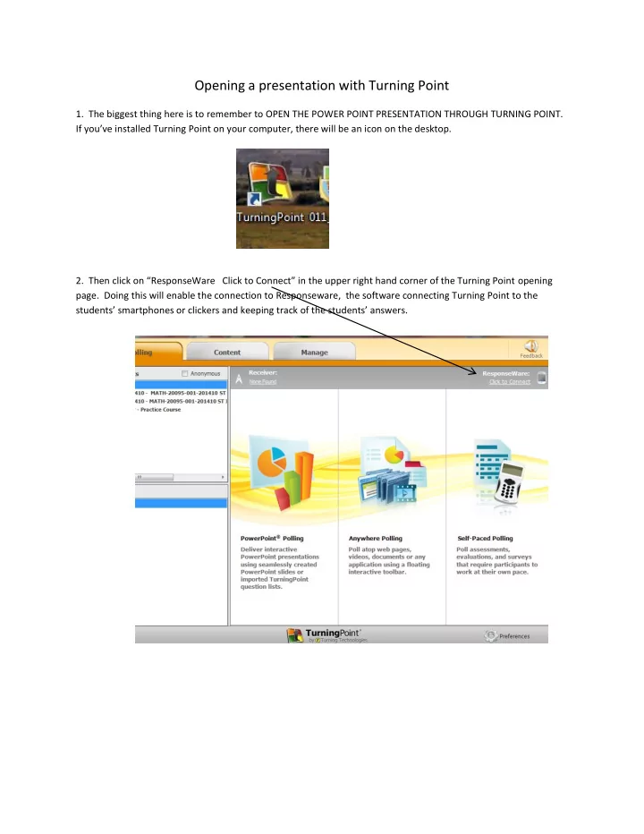 opening a presentation with turning point