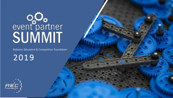 2019  2019  S U S TA I N A B L E  R O B O T I C S  E N G I N E E R I N G  P R O G R A M S  OUR