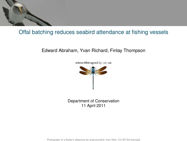 offal batching reduces seabird attendance at fishing