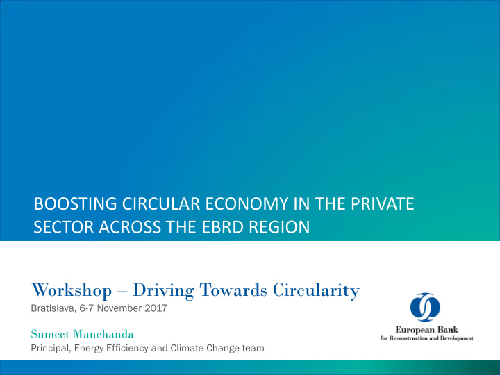 boosting circular economy in the private sector across