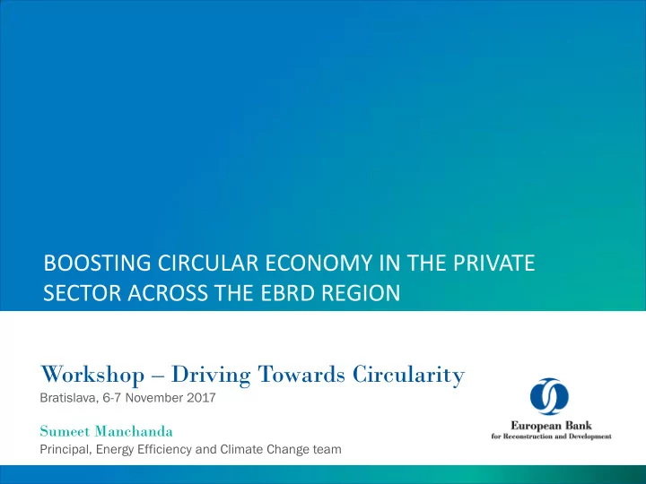 boosting circular economy in the private sector across