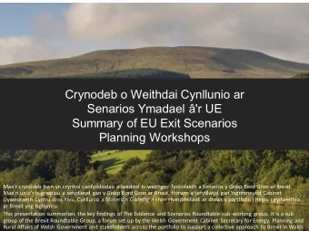Senarios Ymadael 'r UE  Summary of EU Exit Scenarios  Planning Workshops Mae'r crynodeb hwn yn