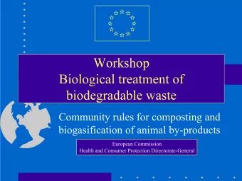 Community rules for composting and  biogasification of animal by-products  European Commission