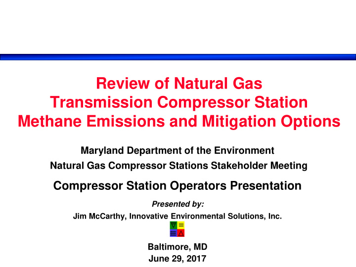 review of natural gas transmission compressor station