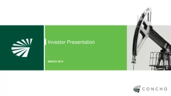 Investor Presentation  MARCH 2015  Forward-Looking Statements and Other Disclaimers  This