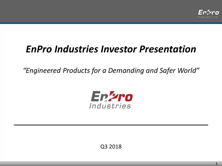 enpro industries investor presentation