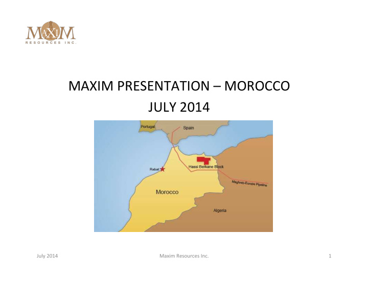 maxim presentation morocco july 2014