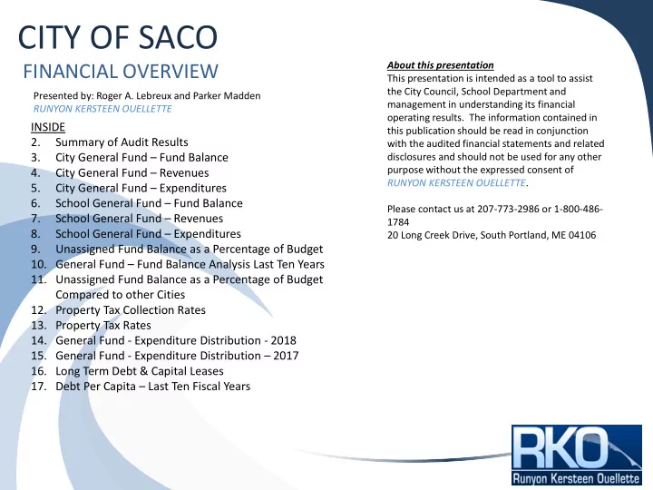 city of saco