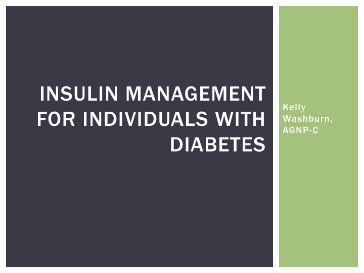 insulin management