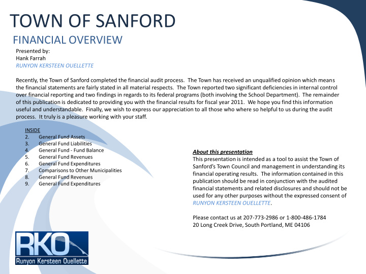 town of sanford