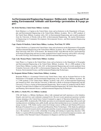 An Environmental Engineering Sequence: Deliberately Addressing and Eval-  uating Environmental