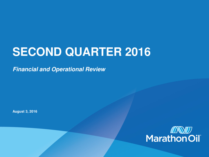 second quarter 2016