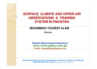 SURFACE, CLIMATE AND UPPER-AIR  OBSERVATIONS &amp; TRAINING  OBSERVATIONS  &amp;  TRAINING  SYSTEM