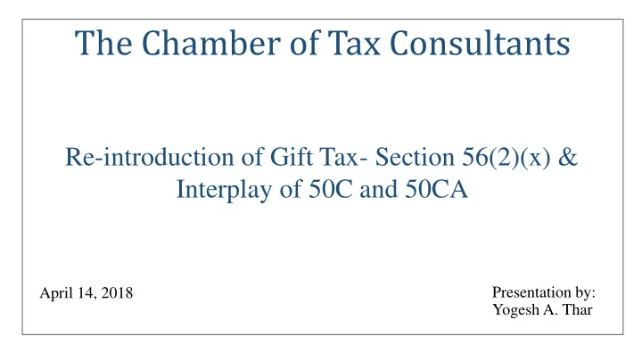 the chamber of tax consultants