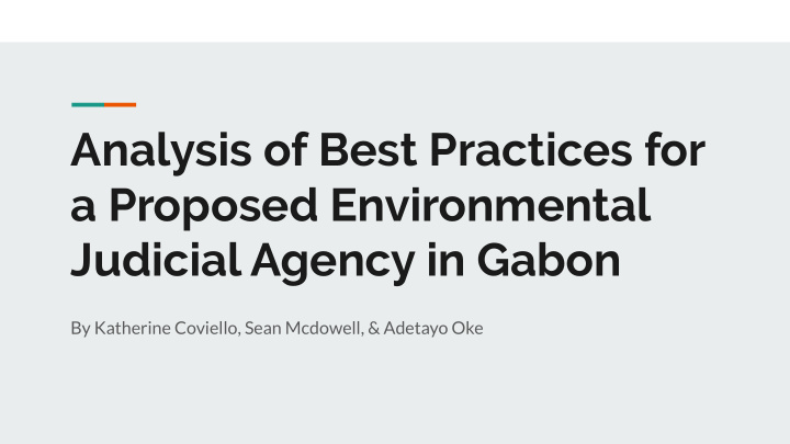analysis of best practices for a proposed environmental