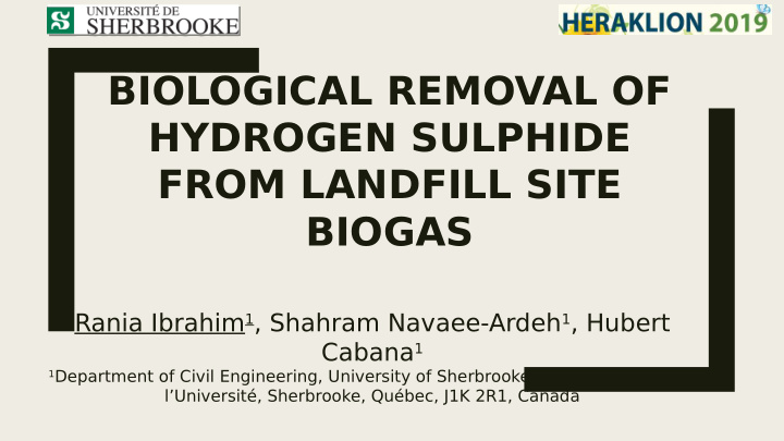 biological removal of hydrogen sulphide from landfill