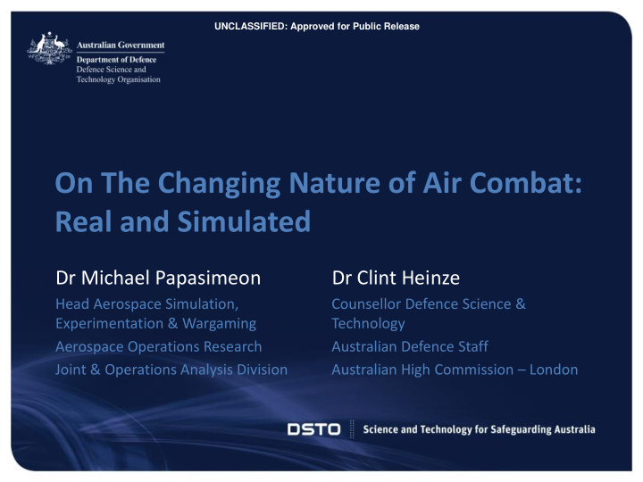 on the changing nature of air combat