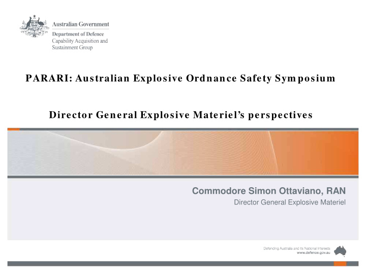 parari australian explosive ordnance safety sym posium