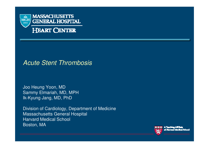 acute stent thrombosis