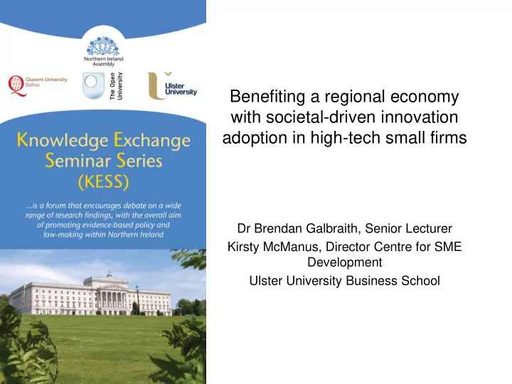 benefiting a regional economy with societal driven
