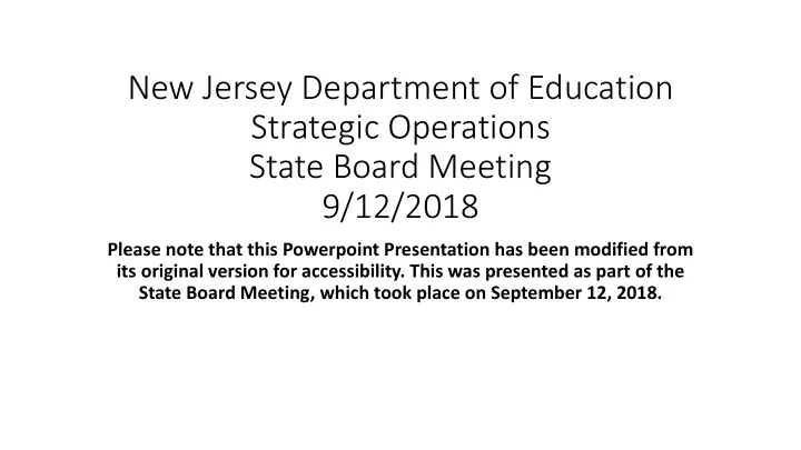 new jersey department of education strategic operations