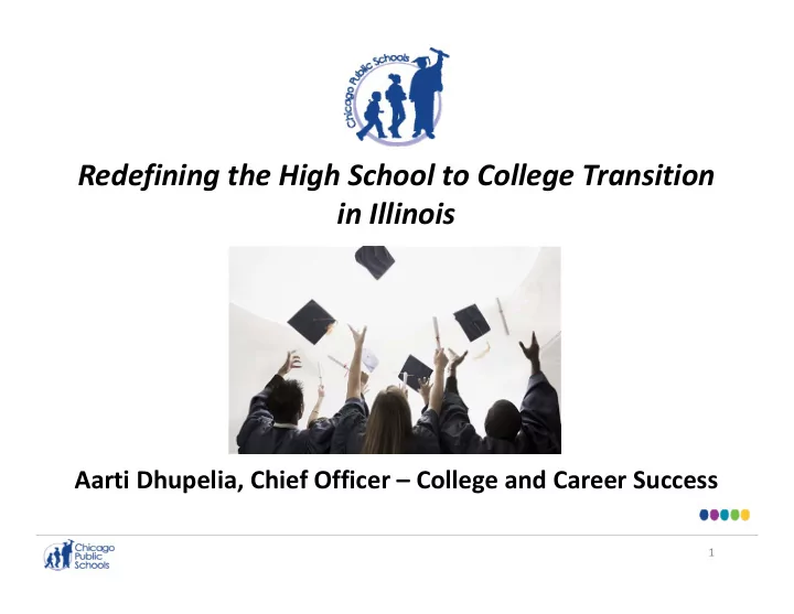 redefining the high school to college transition in