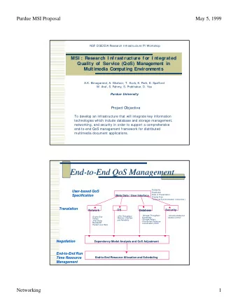 End-  End  -to  to-  -End  End QoS  QoS Management  Management  - Reliability  User  User-based