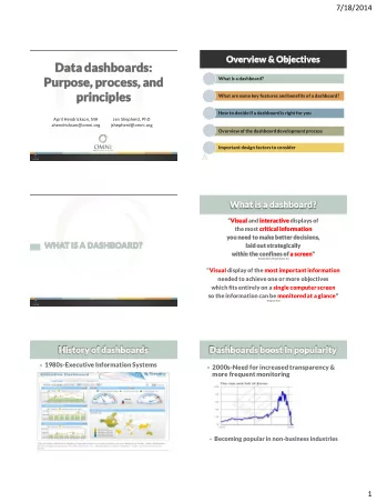 prin  pr  inci  ciples  ples  What are some key features and benefits of a dashboard?  How to