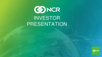 INVESTOR  PRESENTATION  NOTES TO INVESTORS FORWARD-LOOKING STATEMENTS. These materials contain