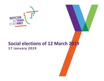 Social elections of 12 March 2019  17 January 2019  Staff Delegation Required for any employer