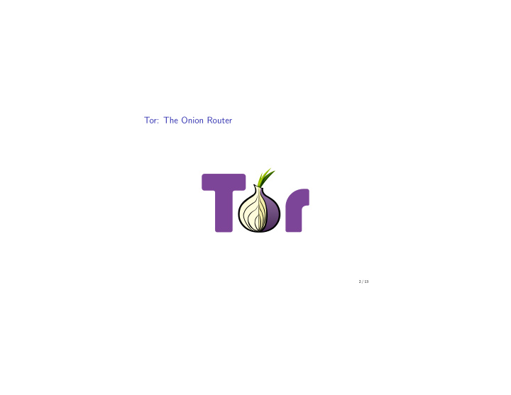 tor the onion router