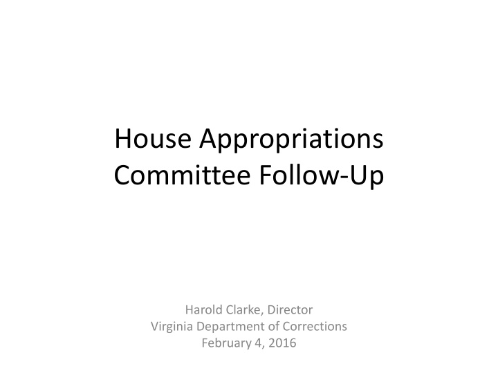 house appropriations