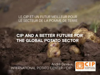 CHALLENGES OF FEEDING A POPULATION  OF ALMOST 10 BILLION PEOPLE IN 2050  THE FUTURE POTATO