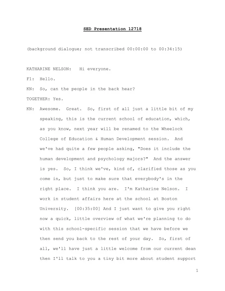 sed presentation 12718 background dialogue not