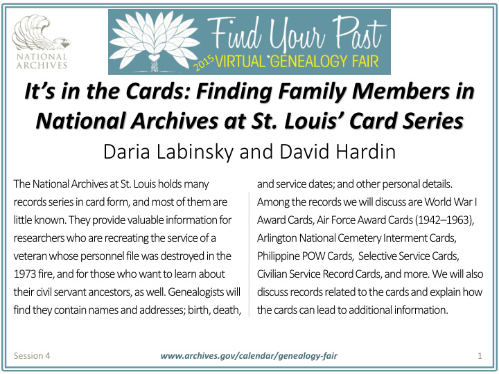 it s in the cards finding family members in national