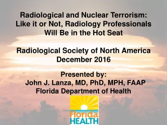 Like it or Not, Radiology Professionals  Will Be in the Hot Seat  Radiological Society of North