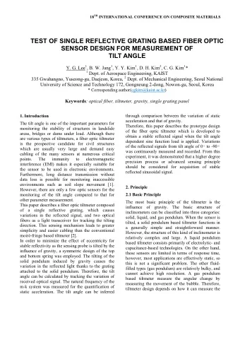 TEST OF SINGLE REFLECTIVE GRATING BASED FIBER OPTIC  SENSOR DESIGN FOR MEASUREMENT OF  TILT ANGLE