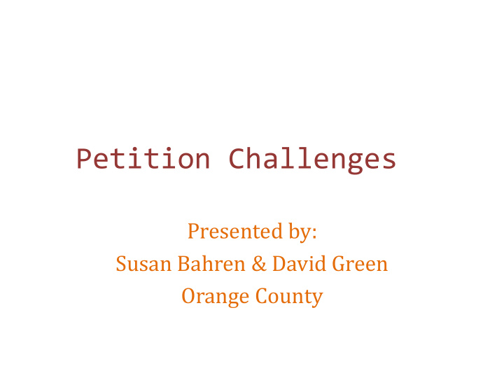 petition challenges