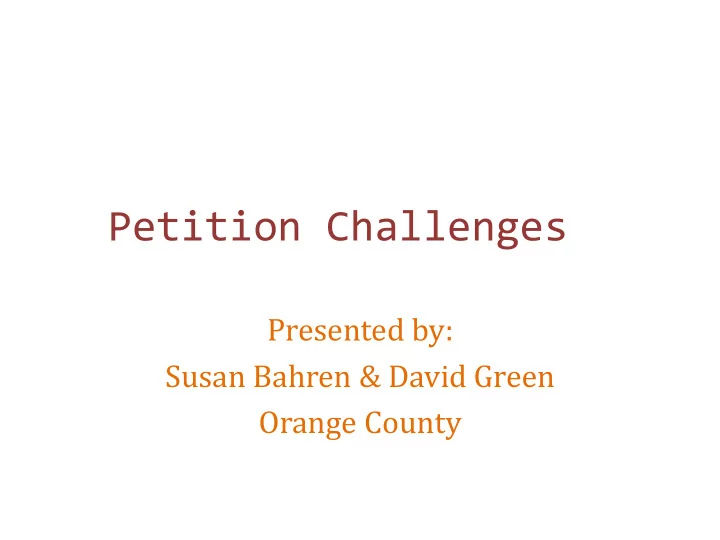 petition challenges