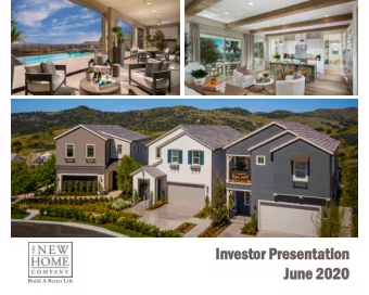 Inv  nves  estor  or Pr  Prese  sent  ntation  ation  Ju  June  ne 20  2020  20  Build A Better