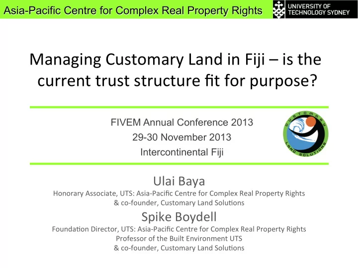 current trust structure fit for purpose fivem annual