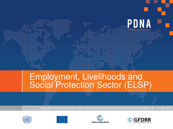 employment livelihoods and social protection sector elsp