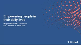 Empowering people in  their daily lives  Morgan Stanley TMT Conference  San Francisco, 02 March