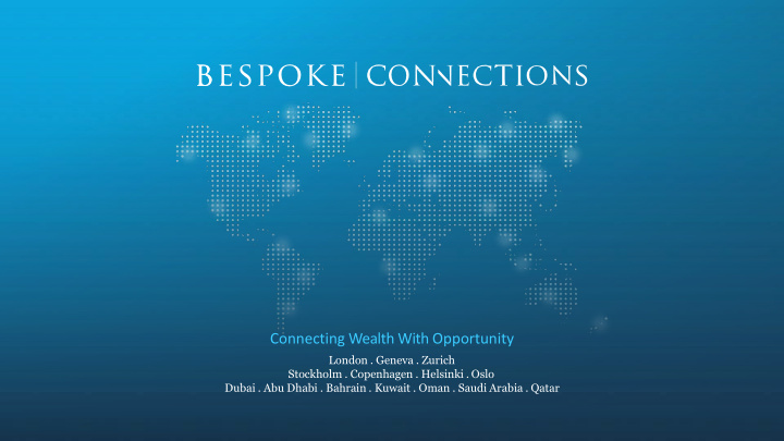 connecting wealth with opportunity