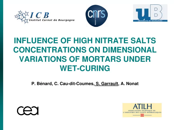 influence of high nitrate salts concentrations on