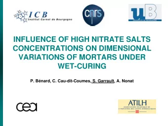 INFLUENCE OF HIGH NITRATE SALTS  CONCENTRATIONS ON DIMENSIONAL  VARIATIONS OF MORTARS UNDER