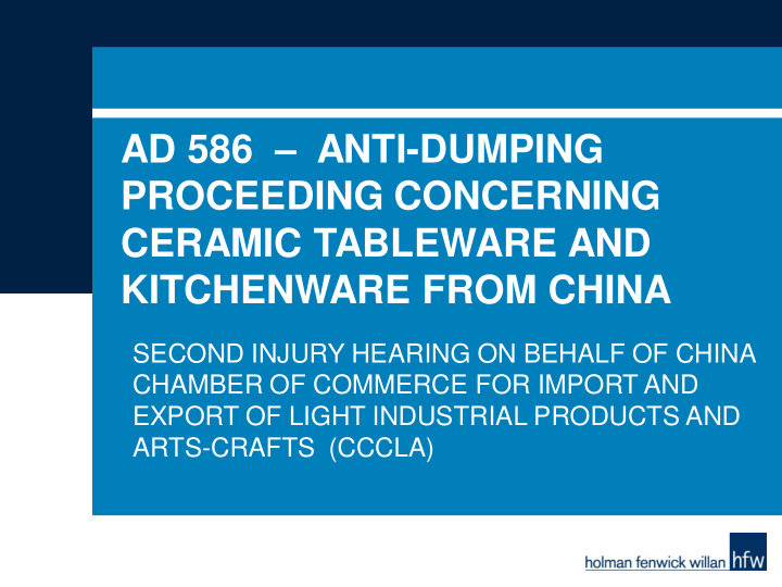 ad 586 anti dumping proceeding concerning ceramic