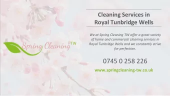 0745 0 258 226  www.springcleaning-tw.co.uk  OUR CLEANING SERVICES  Professional End of Tenancy